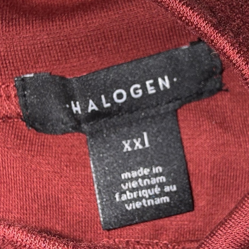 NWT HALOGEN Cut-Out Sleeveless Mock Neck Top - XXL Burgundy Russet - Picture 4 of 10